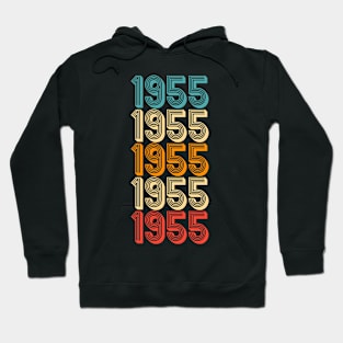 born in 1955 vintage rainbow retro Hoodie